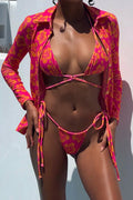 Nova Honey Hibiscus Terry Button Up Long Sleeve Top