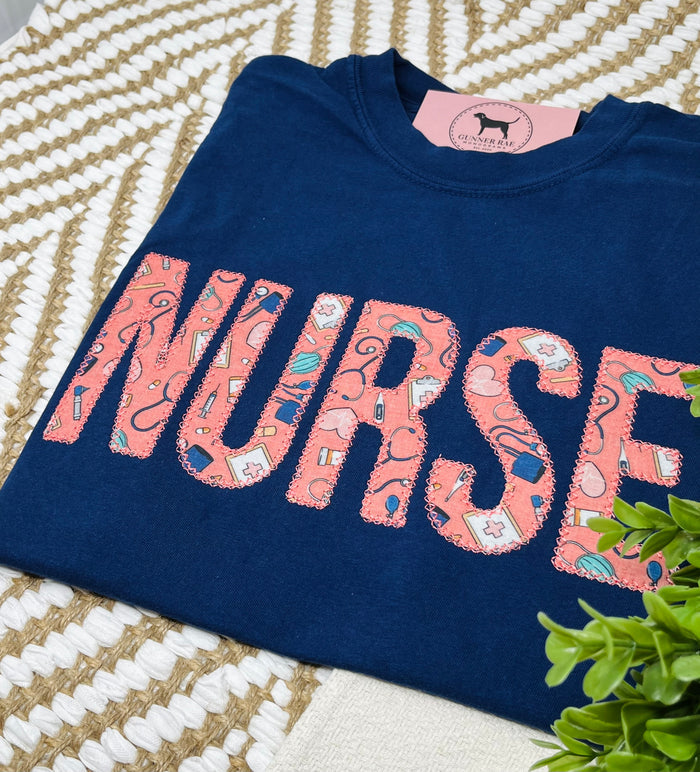 NURSE Applique T-shirt or Sweatshirt