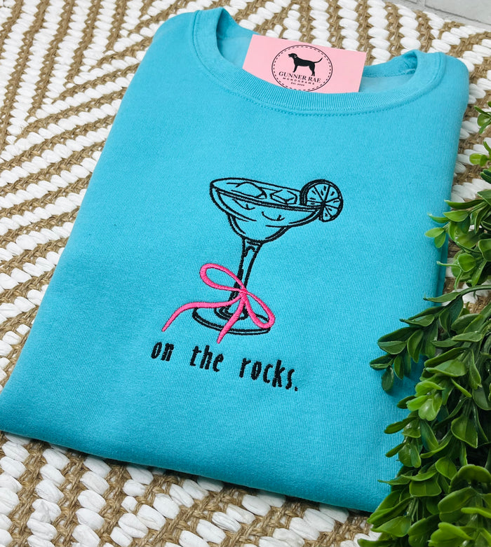ON THE ROCKS MARGARITA Embroidered T-shirt or Sweatshirt