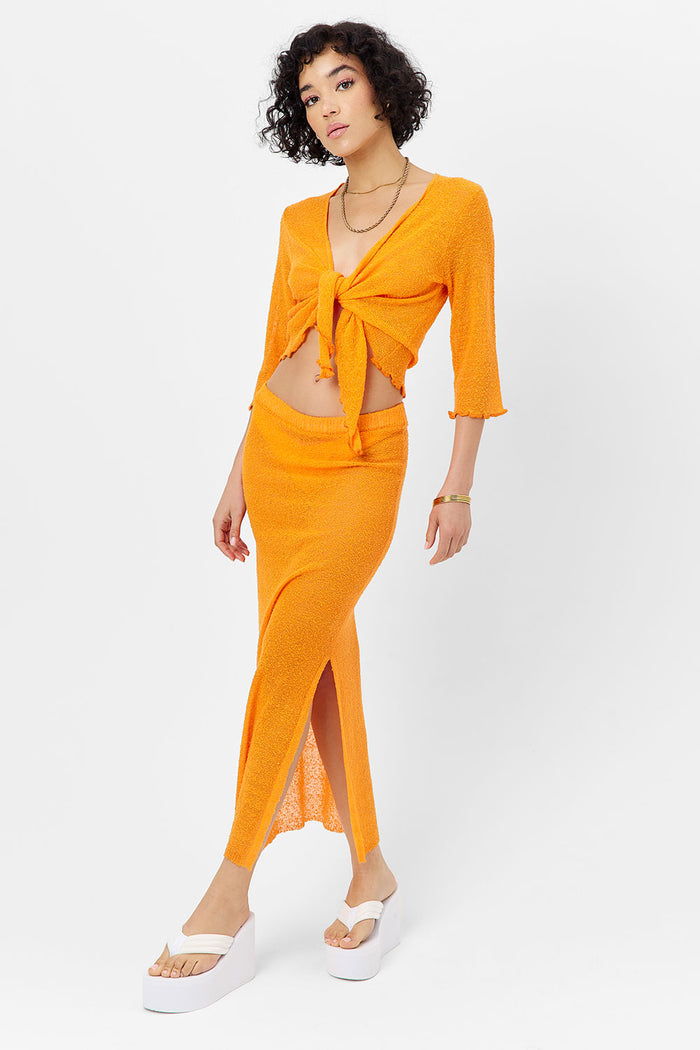 Opal Knit Midi Skirt Orange Novelty