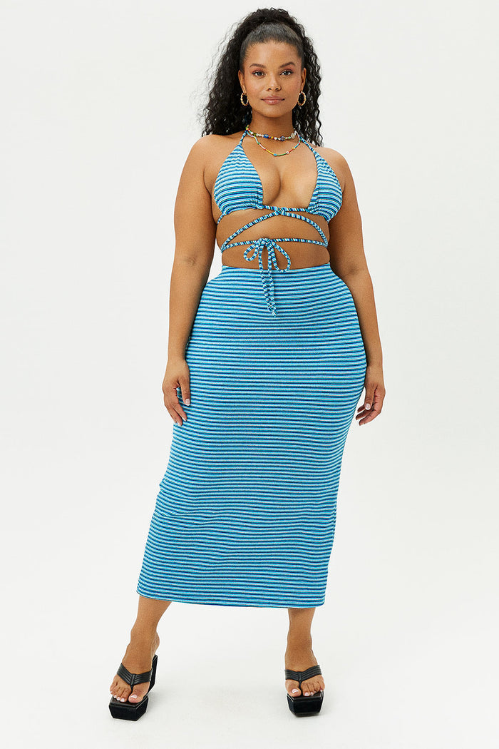 Opal Positano Stripe Terry Maxi Skirt Extended