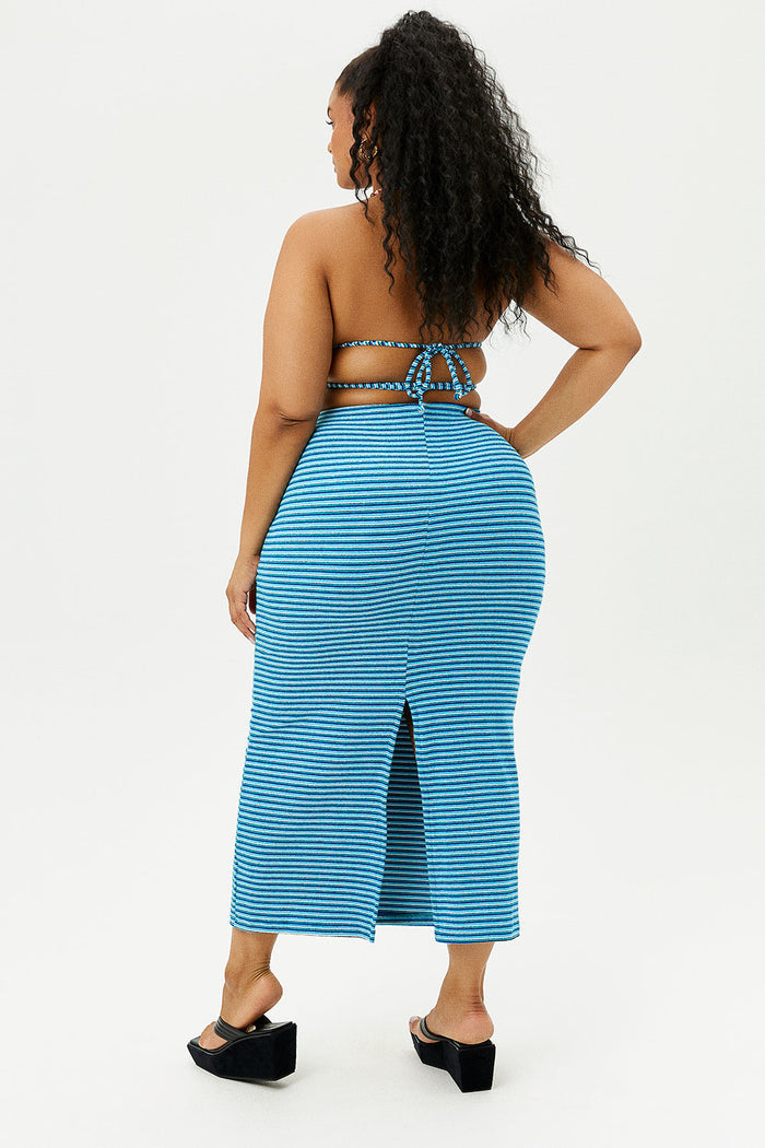 Opal Positano Stripe Terry Maxi Skirt Extended