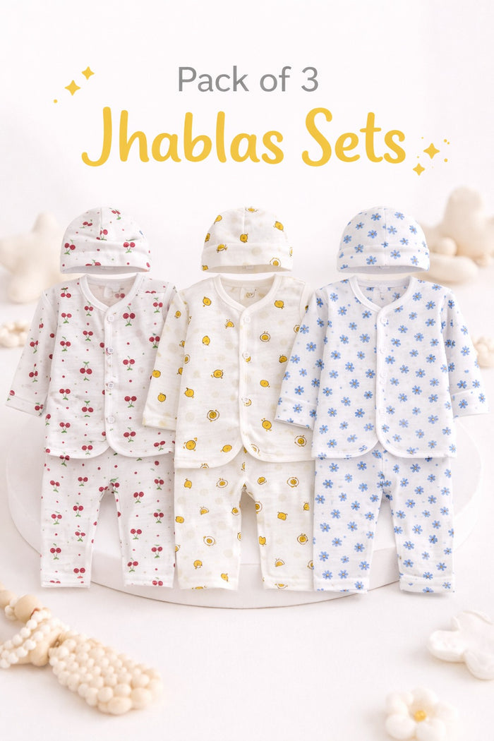 Pack of 3 Jhabla Sets (NB-3 M)