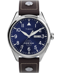 TWG030100 Pan Am x Timex Day-Date 42mm Leather Strap Watch Primary Image