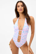 Paris Terry Halter One Piece Swimsuit Daisy Dream