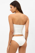 Peace White Hipster Full Coverage Bikini Bottom
