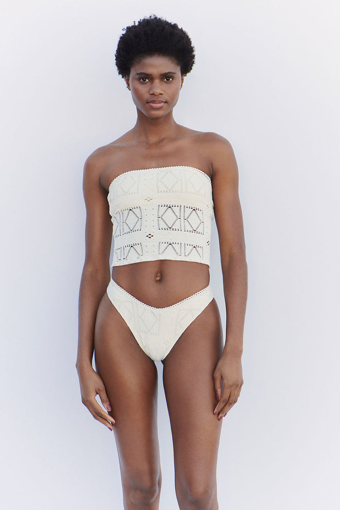 Peace Strapless Bikini Top Angel Dust