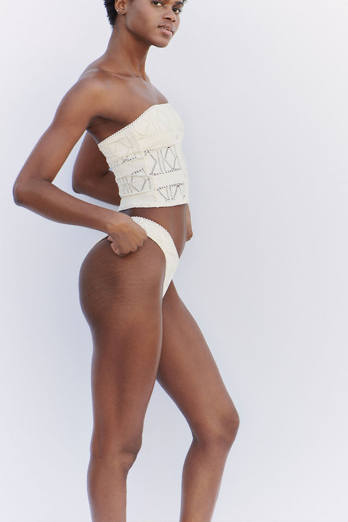 Peace Strapless Bikini Top Angel Dust