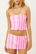 Peace Velvet Strapless Bikini Top Solar Stripe