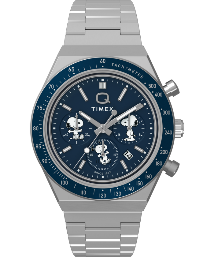 TW2Y45300 Peanuts® x Q Timex® Chronograph 40mm Stainless Steel Bracelet Watch  Primary Image