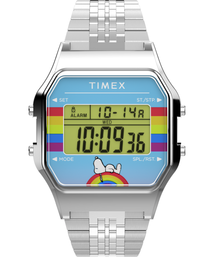 TW2V61300 Peanuts® x Timex 80 Dream in Color 34mm Stainless Steel Bracelet Watch Primary Image