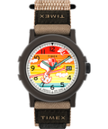 TW4B34900 Peanuts® x Timex Camper Ski 38mm Fabric Strap Watch Primary Image