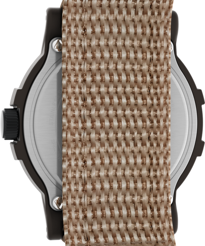 TW4B34900 Peanuts® x Timex Camper Ski 38mm Fabric Strap Watch Caseback Image