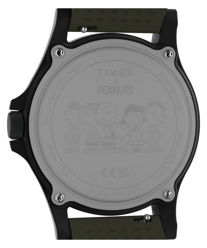 TW2Y84600 Peanuts® x Timex Expedition® Acadia 40mm Silicone Strap Watch   Caseback Image