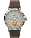 TW2V61200 Peanuts® x Timex Standard Featuring Snoopy at the Beach 40mm Leather Strap Watch Primary Image