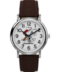 TW2Y51500 Peanuts® x Timex Weekender Baseball 38mm Leather Strap Watch  Primary Image