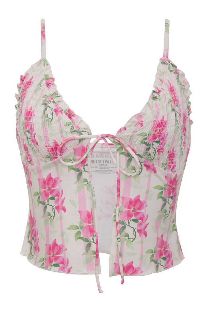 Penelope Floral Tankini Bikini Top Tiger Lily