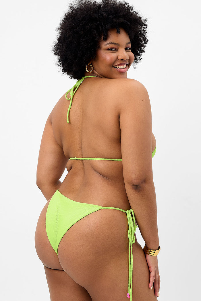 Phillipa Plissé Triangle Bikini Top Kiwi