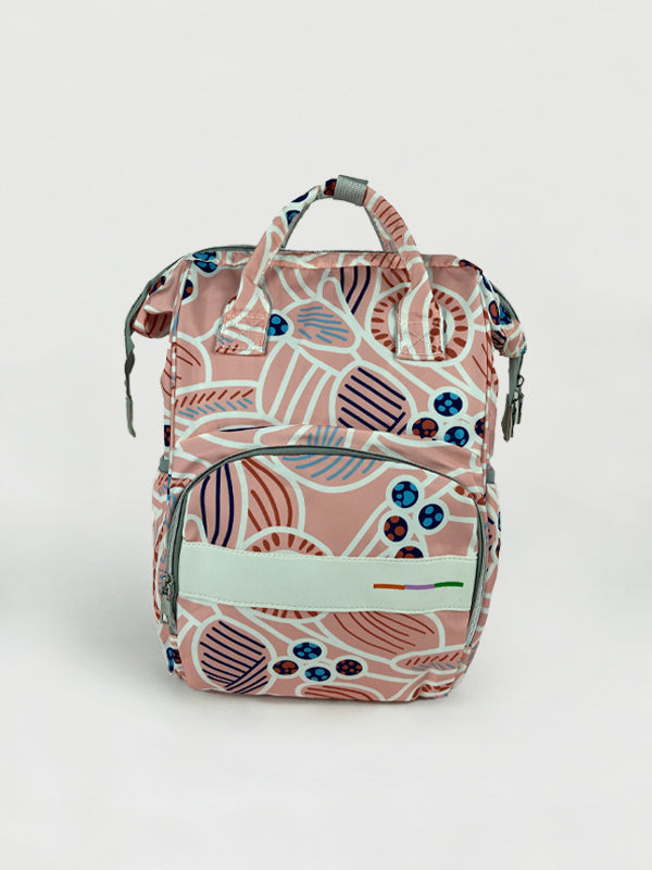 Pink Abstract Baby Diaper Bag