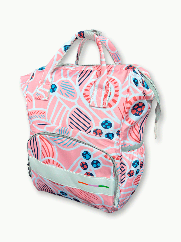 Pink Abstract Baby Diaper Bag