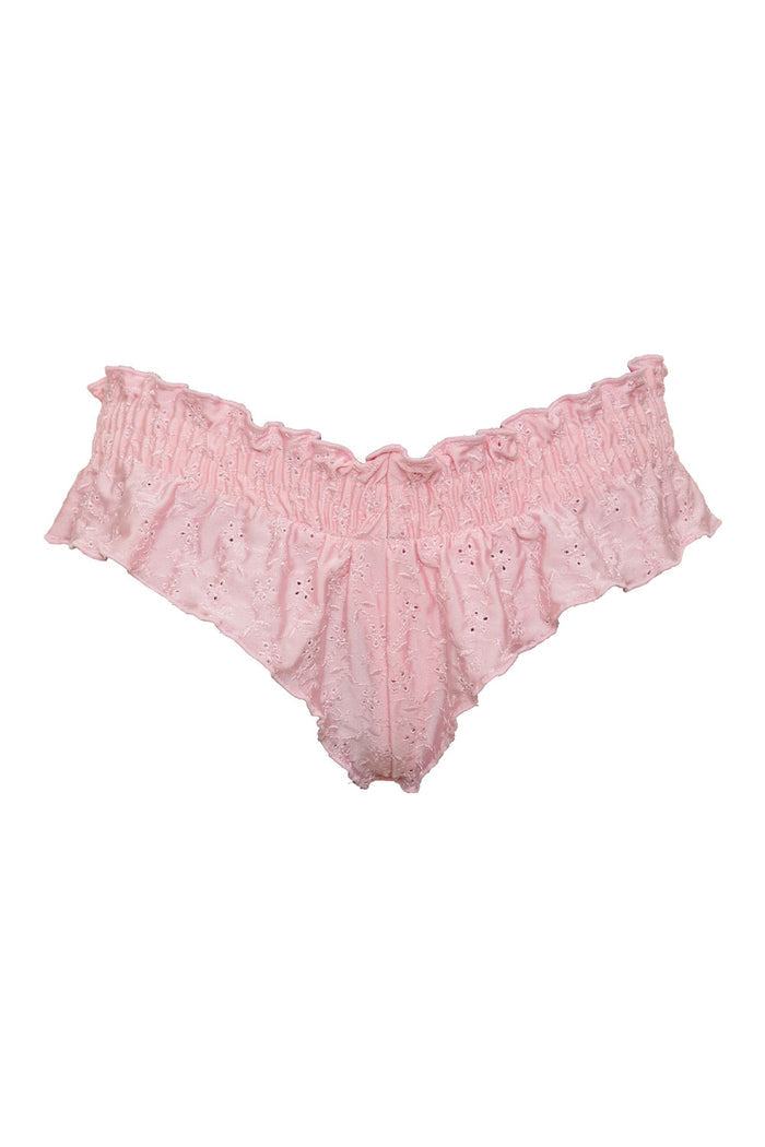 Pippa Eyelet Shine Bikini Bottom Cherry Blossom
