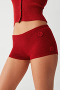 Providence cloud knit mini short red velvet