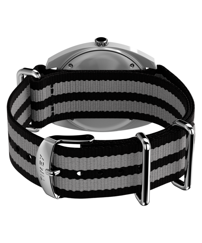 TW2Y34600 Q Timex® 1975 Enigma 37mm Fabric Strap Watch Caseback with Attachment Image