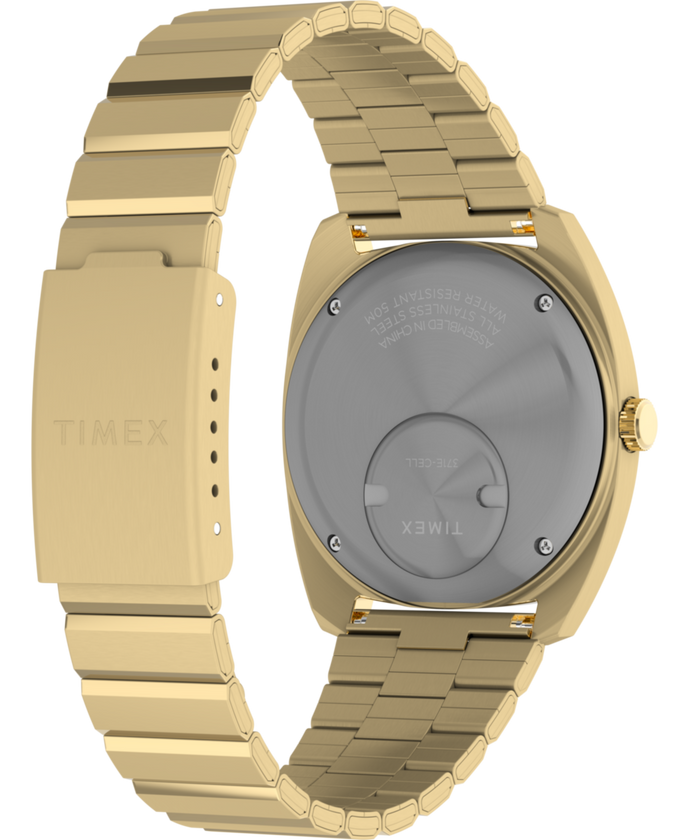 TW2Y34400 Q Timex® 1975 Enigma 37mm Stainless Steel Bracelet Watch Caseback with Attachment Image