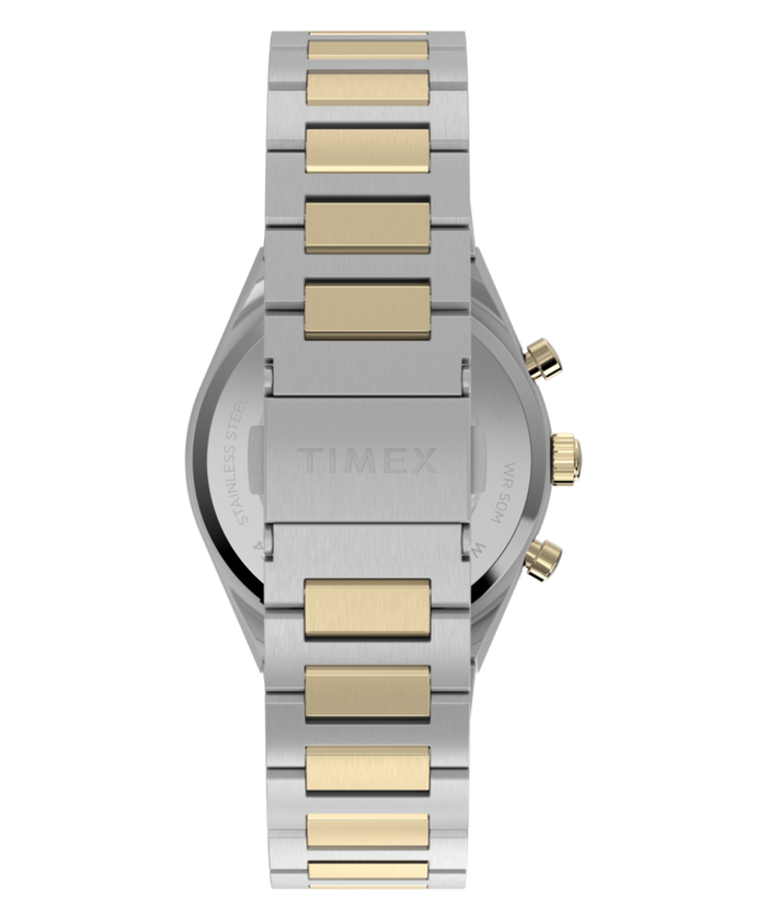 TW2Y92300 Q Timex Continental Chronograph 36mm Stainless Steel Bracelet Watch Strap Image