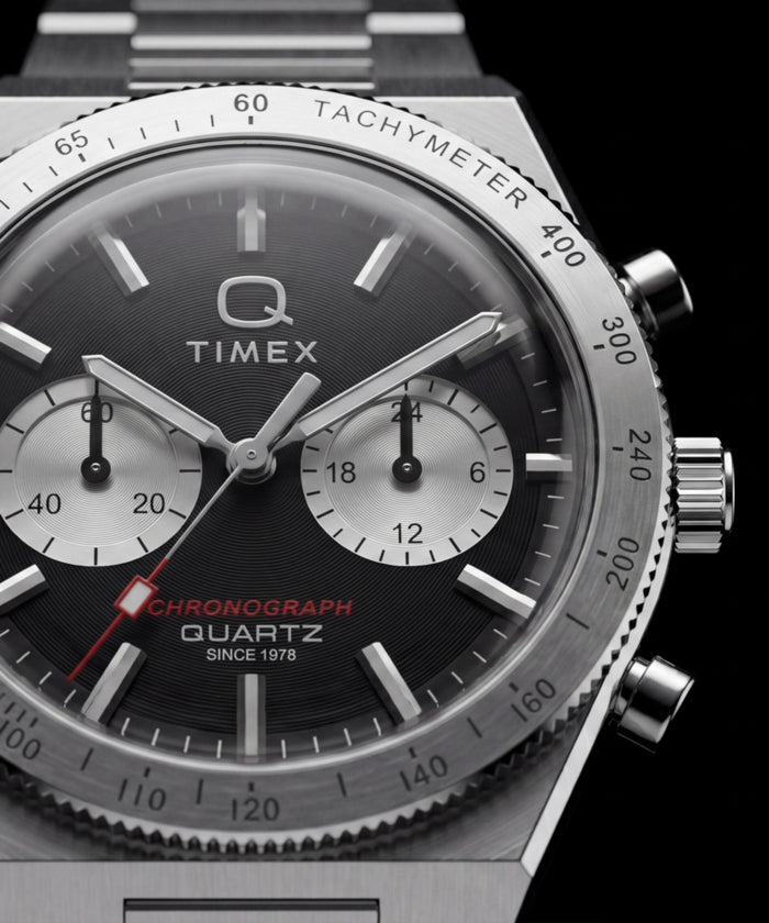 TW2Y93200 Q Timex Continental Chronograph 36mm Stainless Steel Bracelet Watch   Alt Beauty Shot 4