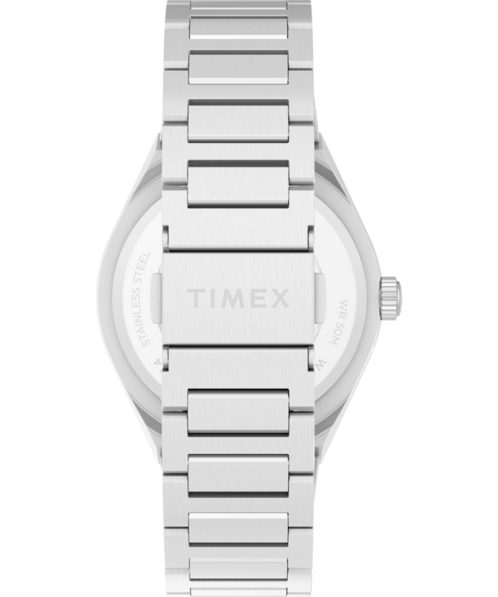 TW2Y25000 Q Timex® Continental Day and Date 39mm Stainless Steel Bracelet Watch Strap Image