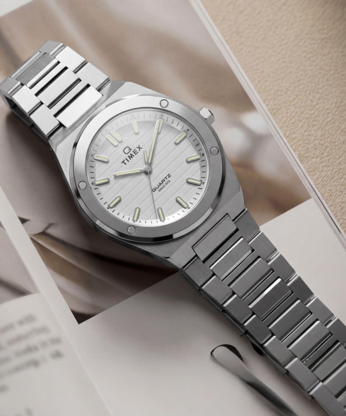 TW2Y81800 Q Timex Marbella 34mm Stainless Steel Bracelet Watch   Campaign Key Silhouettes (Beauty shots) Image