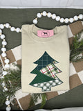 QUILTED PATCHWORK TREE APPLIQUE Embroidered T-shirt or Sweatshirt