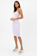 quinn purple checker jacquard midi dress