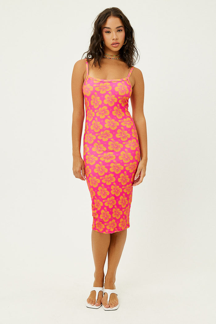 Quinn Hibiscus Honey Terry Floral Dress