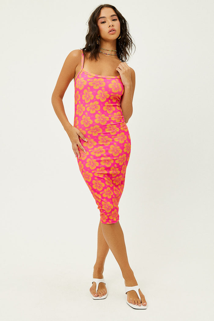 Quinn Hibiscus Honey Terry Floral Dress
