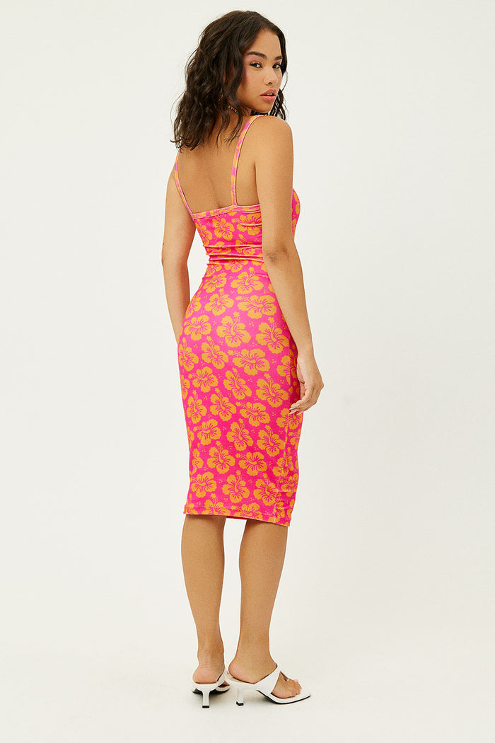 Quinn Hibiscus Honey Terry Floral Dress