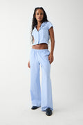Raleigh cotton pant cloud gingham blue