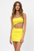 Renee Plissé Strapless Tube Dress Pina Colada