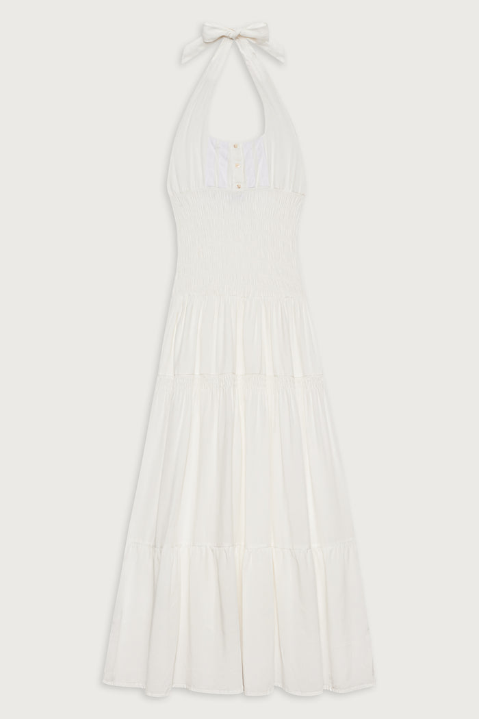 River halter maxi dress white