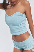 Rodeo Strapless Bikini Top Cloud Burst