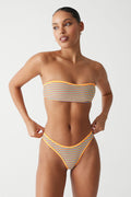 Rosabella striped bandeau bikini top hawaiian sky