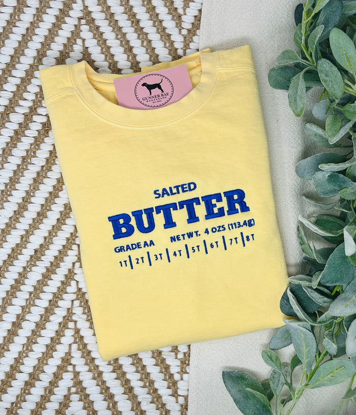 SALTED BUTTER Custom Embroidered T-shirt or Sweatshirt