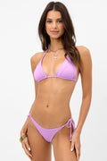 Sky Plissé String Bikini Top Wisteria