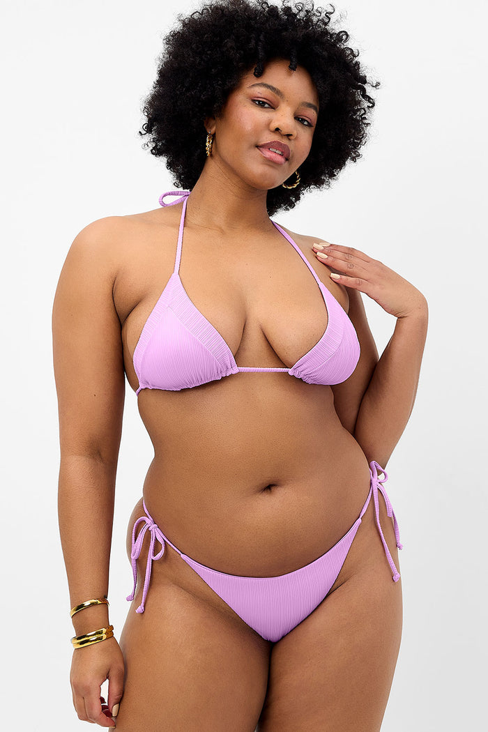 Sky Plisse Triangle String Bikini Top WisteriaSky Plissé String Bikini Top Wisteria