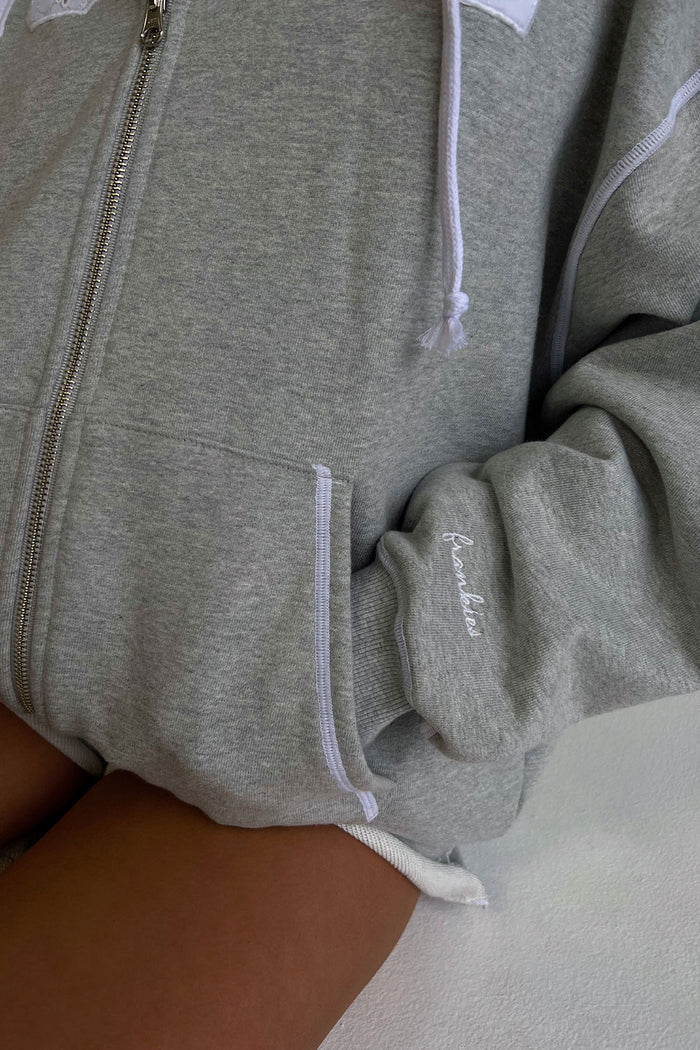 Slumber Zip Up Oversized Hoodie Heather Grey