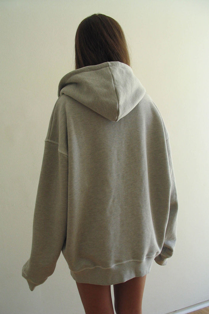 Slumber Zip Up Oversized Hoodie Heather Grey