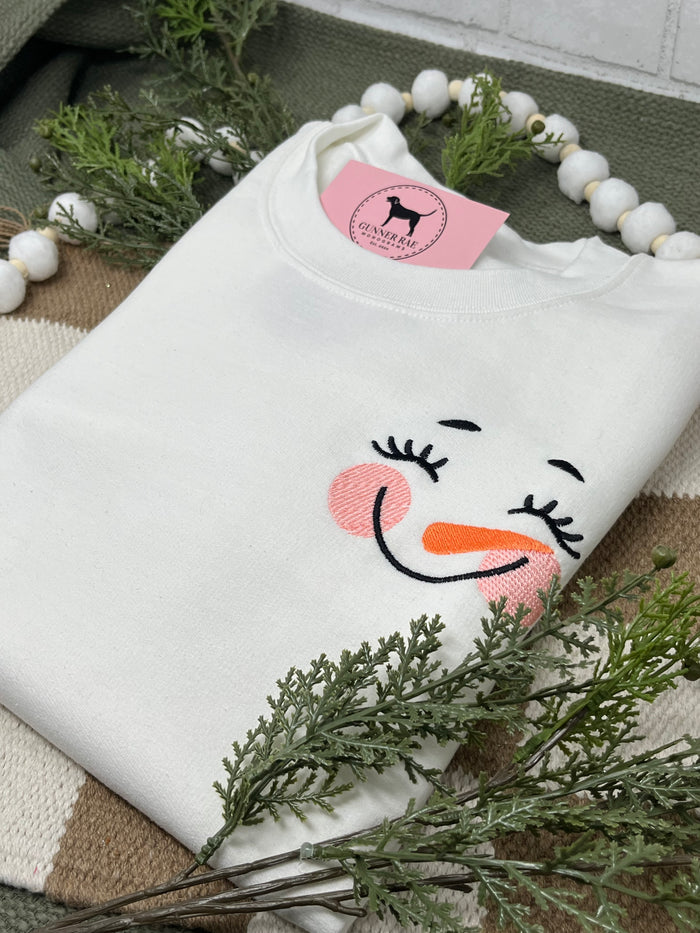 SNOWMAN Embroidered T-shirt or Sweatshirt