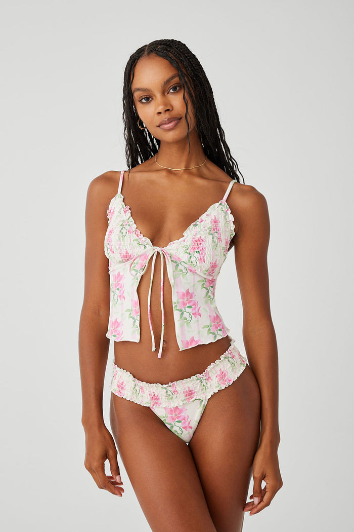Sofia Floral Micro Bikini Bottom Tiger Lily