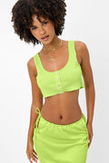 Solana Plissé Tank Kiwi